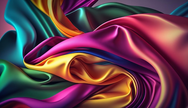 Ondas de fundo abstratas shilk multicoloridas Usando seu projeto UI UX Design