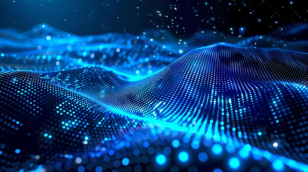 Ondas digitales abstractas en tonos azules que representan tecnología futurista y flujo de datos Ideales para fondos tecnológicos Imágenes generadas por IA