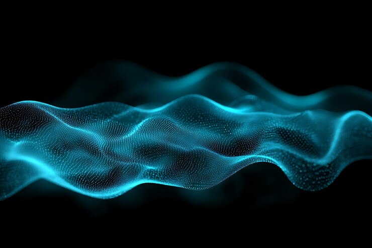 Ondas digitales en la luz azul