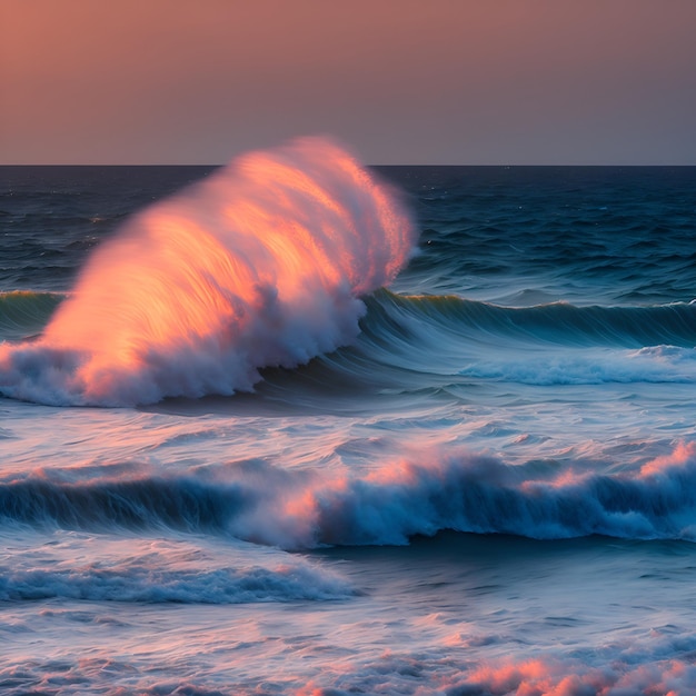 Ondas do mar quebrando IA generativa