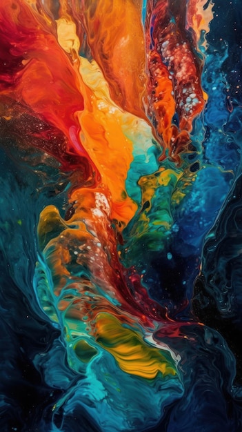 Ondas eufóricas Uma série de imagens abstratas criadas usando uma técnica de arte fluida de derramar e girar cores ousadas brilhantes de tinta acrílica abstrata