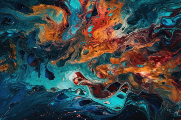 Ondas eufóricas Uma série de imagens abstratas criadas usando uma técnica de arte fluida de derramar e girar cores ousadas brilhantes de tinta acrílica abstrata