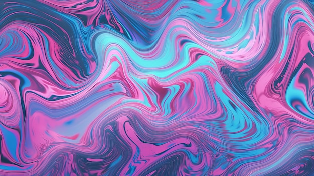 Ondas de gelatina de plástico fundido esmerilado rosa y azul holográfico sin fisuras de futurismo retro de los años 80