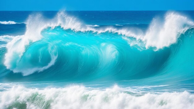 ondas grandes do oceano azul