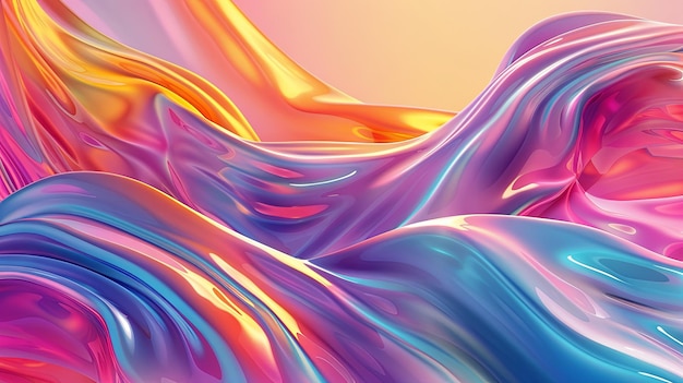 Ondas líquidas abstractas vibrantes con gradientes de colores