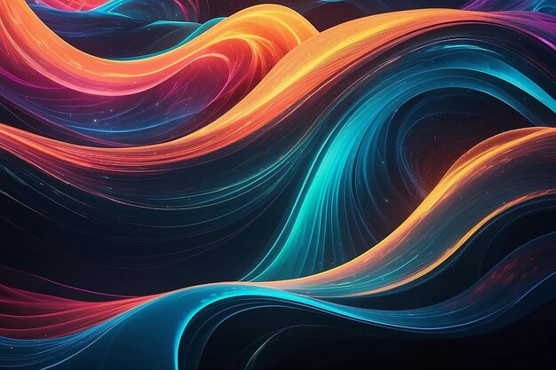 Ondas luminosas abstratas em close-up