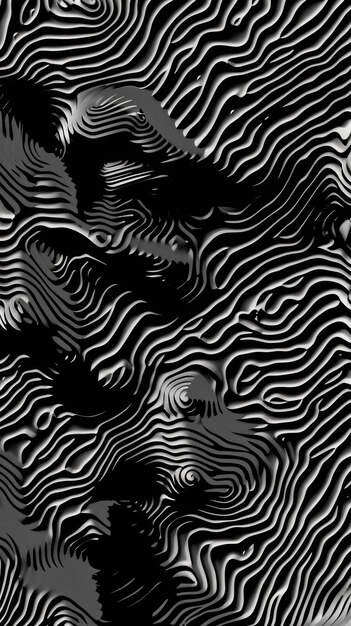 Ondas minimalistas vibrantes en el fondo negro de AMOLED IA generativa