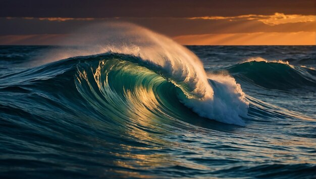 Ondas oceânicas cativantes Uma paisagem marinha impressionante em movimento