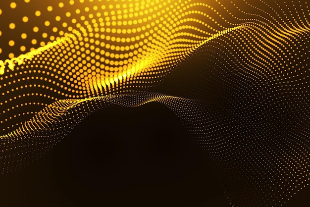 Ondas de oro sobre un fondo negro