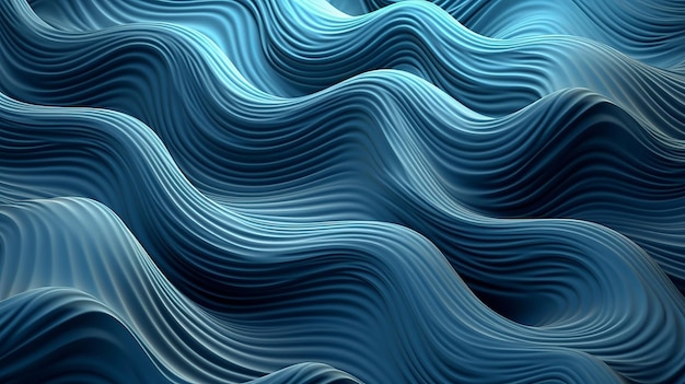 Ondas de papel tapiz digital azul y gris Fondo Generativo Ai