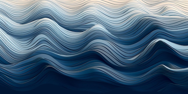 Ondas de papel tapiz digital azul y gris Fondo Generativo Ai