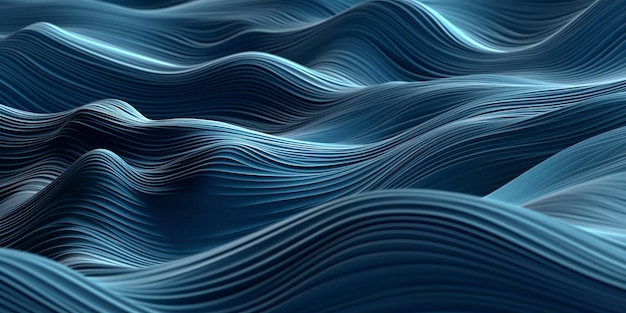 Ondas de papel tapiz digital azul y gris Fondo Generativo Ai