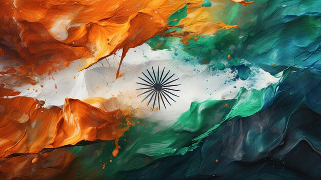 Foto ondas de papel tapiz de fondo de bandera india