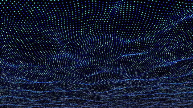 Ondas de partículas abstractas generadas por computadora