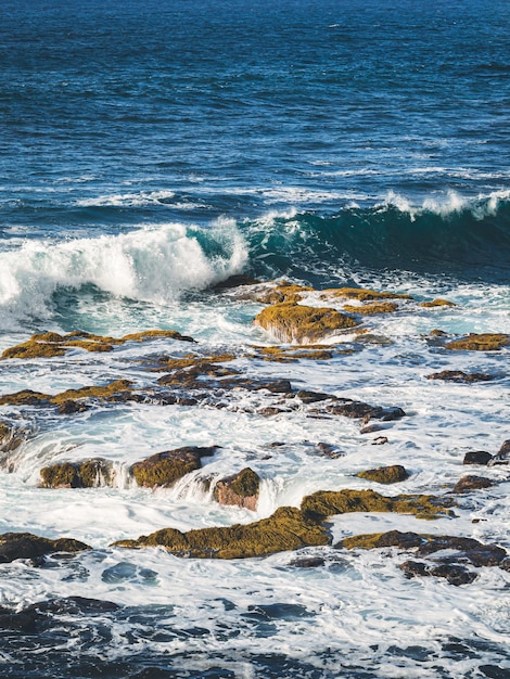 Ondas quebrando na costa norte de Tenerife