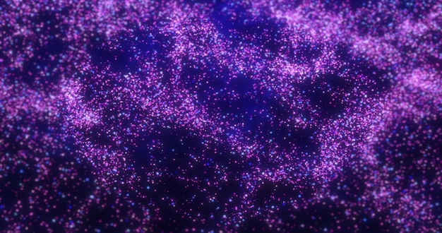 Ondas roxas de partículas de energia brilhantes mágicas de alta tecnologia pontos de luz futuristas