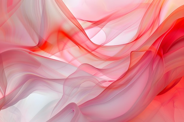 Ondas de seda rojas y rosas etéreas Arte abstracto