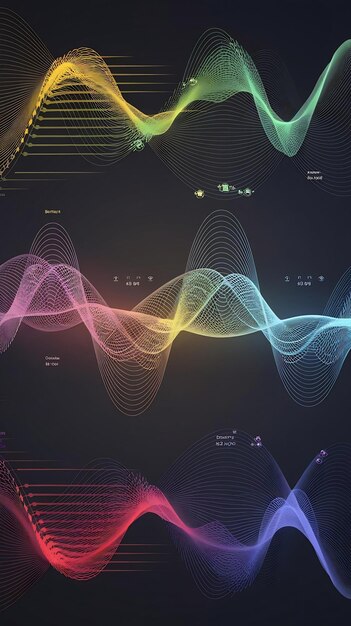 Ondas de sonido abstractas frecuencia forma de onda de audio música onda hud elementos de interfaz