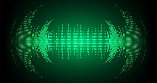 Ondas de sonido que oscilan la luz oscura.