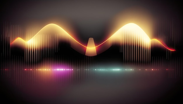 Ondas sonoras abstratas música de fundo áudio tecnologia musical Generative AI