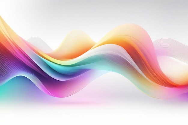 Ondas sonoras coloridas composição horizontal de fundo branco abstrato