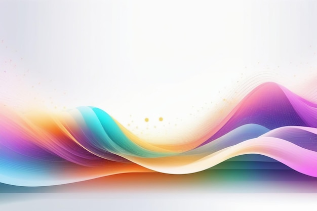 Ondas sonoras coloridas composición horizontal de fondo blanco abstracto