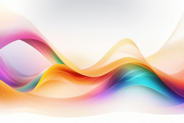 Ondas sonoras coloridas composición horizontal de fondo blanco abstracto