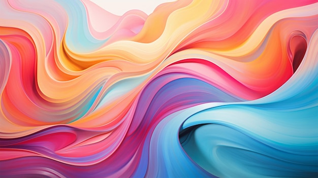 Ondas suaves de colores vibrantes fluyen fondo abstracto generativo ai