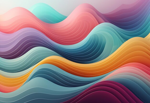 Ondas suaves gradientes fondo abstracto colorido arco iris vívido fondo abstracto arte abstracto vívido