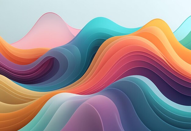 Ondas suaves gradientes fondo abstracto colorido arco iris vívido fondo abstracto arte abstracto vívido