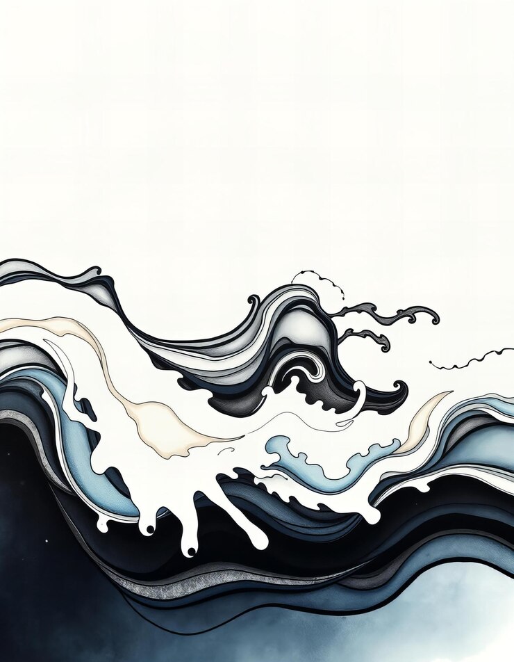 Ondas de tinta orgánica con diseño fluido