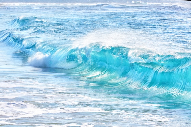 Foto ondas turquesas em sandy beach, havaí