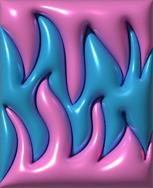Las ondas turquesas sobresalen por encima de la base rosada creando un efecto tridimensional dinámico