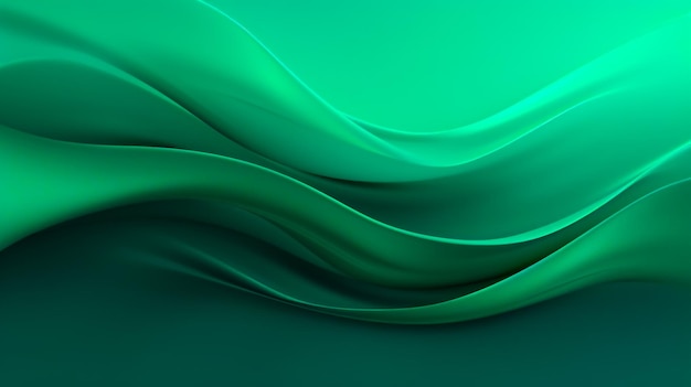 Ondas verdes Un fondo abstracto futurista y moderno con curvas suaves y acabado brillante