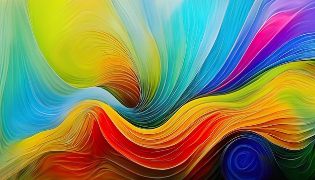 Ondas vibrantes abstratas quadro completo em cores