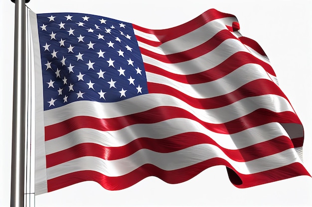 Ondeando la bandera de los Estados Unidos. ilustración de la bandera estadounidense ondulada para el Día de la Independencia. Bandera estadounidense. EE.UU., EE.UU., pancarta.
