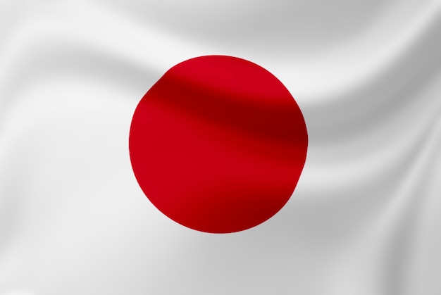 Foto ondeando la bandera de japón.