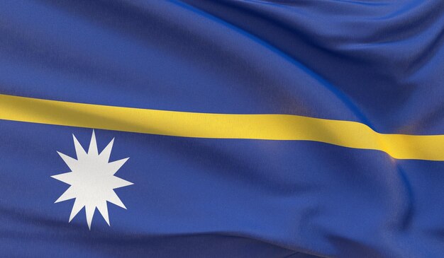 Ondeando la bandera nacional de nauru ondeó un primer plano muy detallado d render