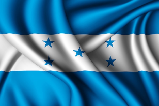 Ondeando la bandera de seda de Honduras