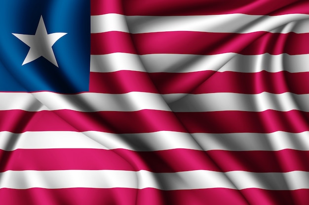 Ondeando la bandera de seda de Liberia