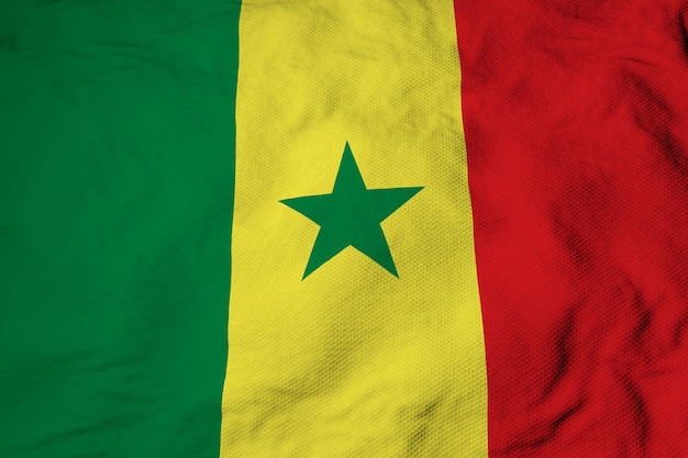 Ondeando la bandera de Senegal en render 3d