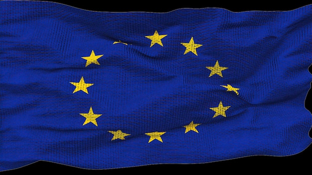 Ondeando la bandera de la Unión Europea