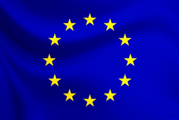 Foto ondulação da bandeira da união europeia