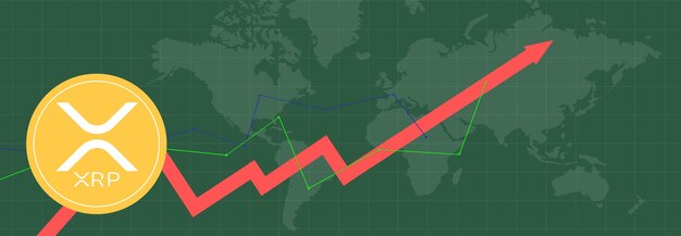 Ondulação de xrp em métricas e gráficos multicoloridos em planos de fundo multicoloridos e no mapa mundial