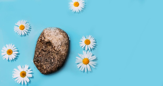 Ondulación del agua con flores. Fondo de moda para la presentación de productos cosméticos. concepto artístico.