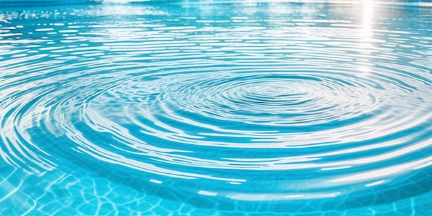 Ondulación del agua en la piscina Reflejos de serenidad bañados por el sol