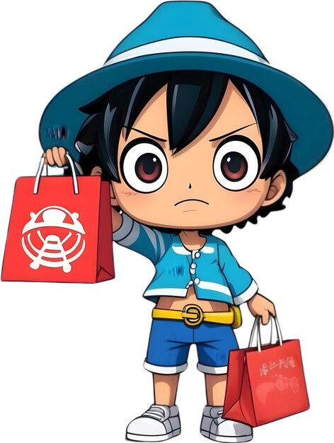 One Piece anime con bolsa de compras Compras de mercancías de anime Compras para One Piece Anime Luffy