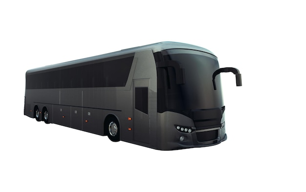 Ônibus de velocidade preto para transportar pessoas para viagens ou transferências d renderização