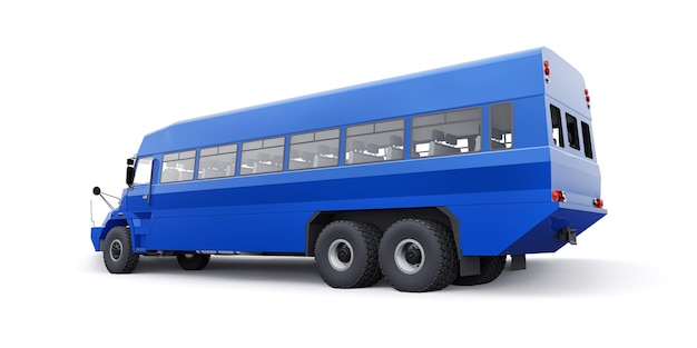 Ônibus para transportar trabalhadores para áreas de difícil acesso ilustração 3d