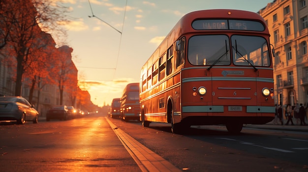 ônibus passando por uma rua da cidade Gerar Ai